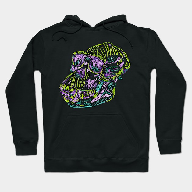 2021 03 skulls chimp Hoodie by Katherine Montalto